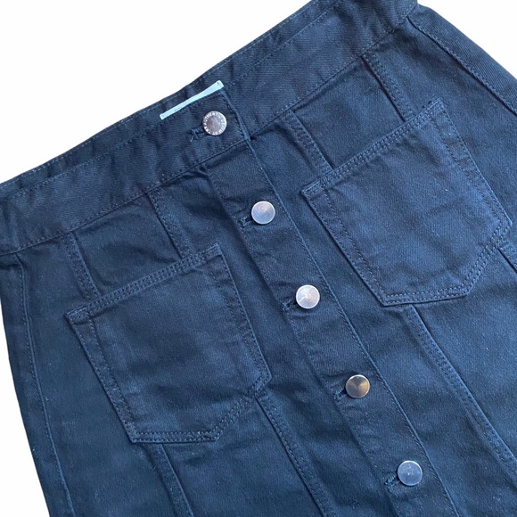 Zara Trafaluc Black Denim Button Front Skirt - Picture 6 of 7